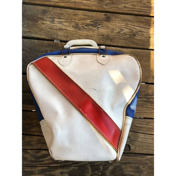 Bags Red White Blue Retro Bowling Bag Vintage 197s Rockabilly Bowling